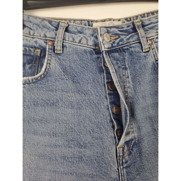 We The Free Jeans 30 Womens Button Fly Straight Leg Raw Hem High Rise - Picture 7 of 9